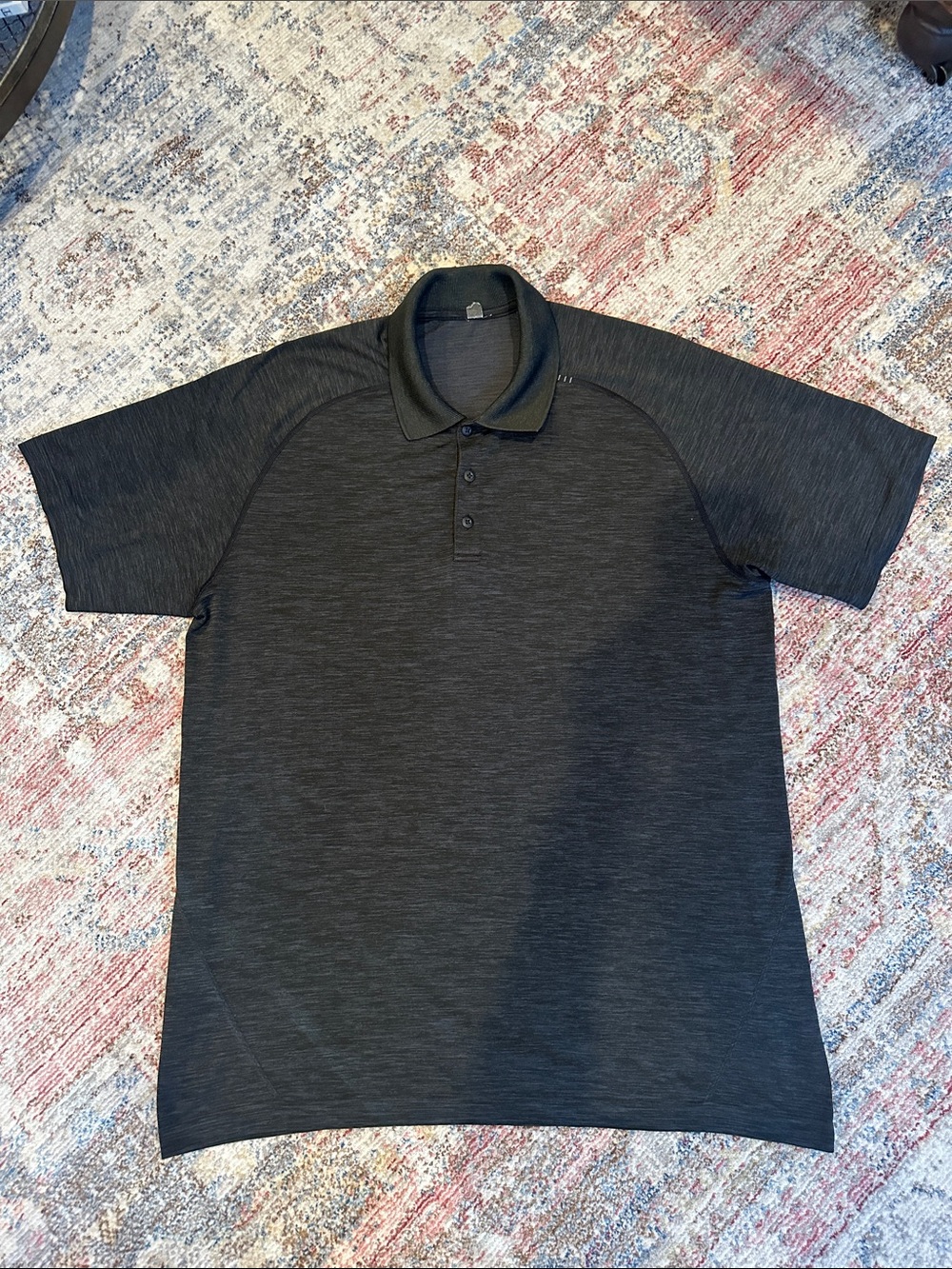 lululemon athletica Men's Heathered Charcoal Polo-XL